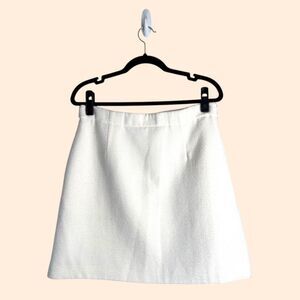 Christian Dior Cream Wool Trim Mini Skirt